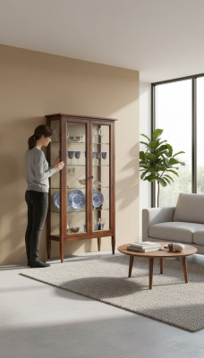 Vetrina in vetro Marrone Sala da pranzo in legno Anrichte Mobili di lusso in Italia