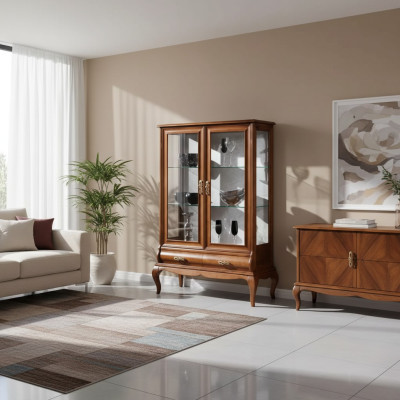 Mobile vetrina in legno di lusso design marrone mobili italiani armadio nuovo