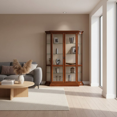 Vetrina in vetro, mobile vetrina in legno per soggiorno, credenza di lusso, mobili nuovi
