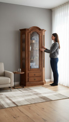 Armadi Vetrina Mobili Legno Lusso Vetro Armadio Legno Scaffale Soggiorno