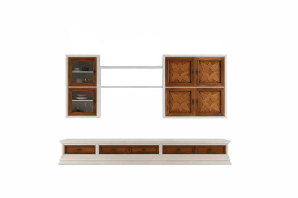 Mobili in legno italiani, credenza da designer, parete attrezzata, parete per soggiorno.