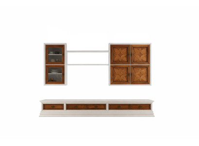 Mobili in legno italiani, credenza da designer, parete attrezzata, parete per soggiorno.