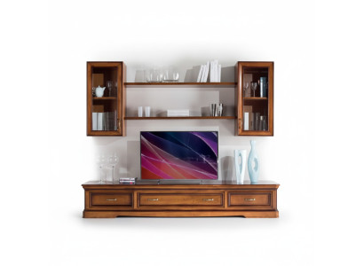 Classico mobiletto soggiorno parete ripiani parete credenza RTV marrone mobile basso