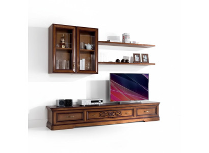Soggiorno stile moderno pareti attrezzate 5 pezzi set mobile basso vetrine scaffale nuovo