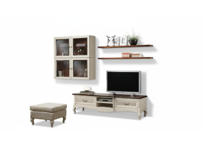 Mobile porta-TV a basso credenza pensili soggiorno mobili in legno set di mensole da parete 7 pezzi.