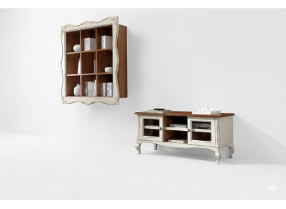 Mobili da parete Armadio a muro Soggiorno Mobile basso Set design classico 2 pezzi.