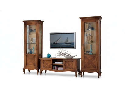 Soggiorno porta TV 2x vetrina 3 pezzi. Nuovo set di mobili da soggiorno designer.