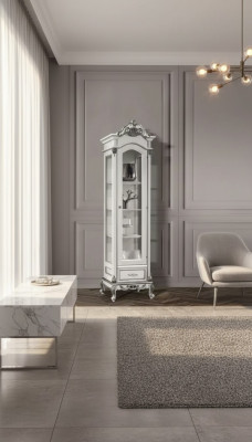Vetrina armadio vetro soggiorno bianca design mobili italiani nuovi