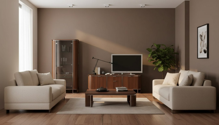 Supporto TV TV Parete Mobile Soggiorno Marrone Lucido Vetrina