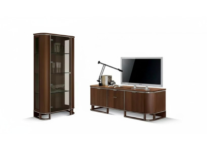 Supporto TV TV Parete Mobile Soggiorno Marrone Lucido Vetrina