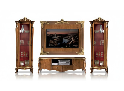 Set parete attrezzata 4 pezzi. Vetrina soggiorno TV Libreria di lusso Classico Nuovo