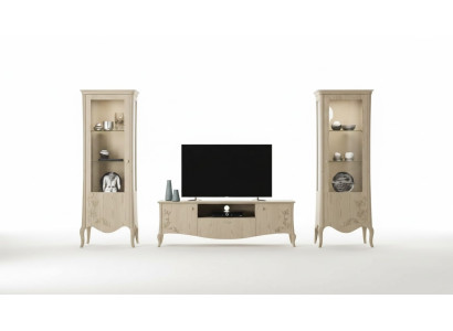 Soggiorno vetrina rtv credenza scaffale lusso soggiorno beige set 3 pezzi.
