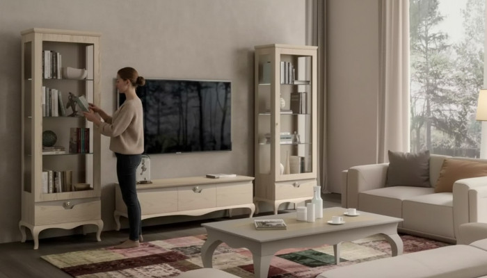 Vetrina soggiorno rtv mobile soggiorno armadi design Art déco set vetrine