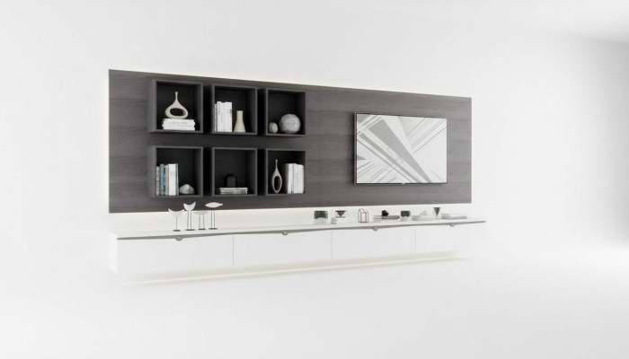 Design armadietto a parete scaffale soggiorno supporto TV in legno scaffali a parete Italia