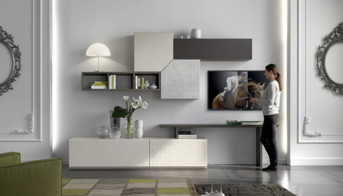 Mobile TV Mobili italiani Soggiorno di lusso Consolle Soggiorno Parete in legno
