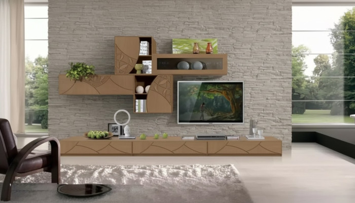 Credenza soggiorno Pareti attrezzate Marrone Armadi Scaffale Armadio Design Nuovo