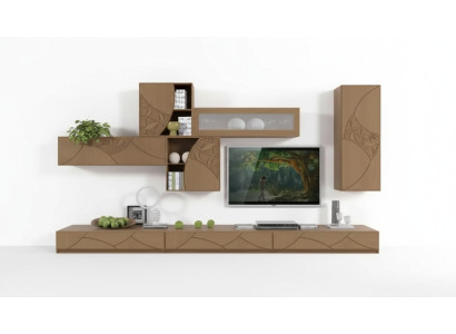 Credenza soggiorno Pareti attrezzate Marrone Armadi Scaffale Armadio Design Nuovo