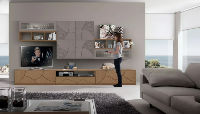 Design armadio a muro scaffale soggiorno legno armadi mensole parete Italia nuovo