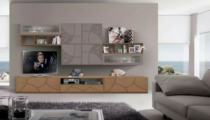 Design armadio a muro scaffale soggiorno legno armadi mensole parete Italia nuovo