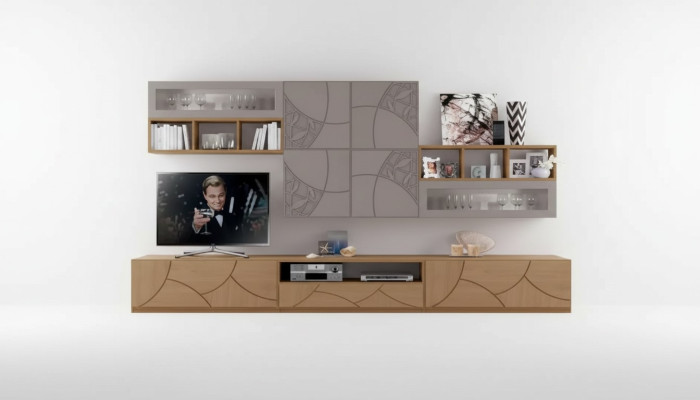 Design armadio a muro scaffale soggiorno legno armadi mensole parete Italia nuovo