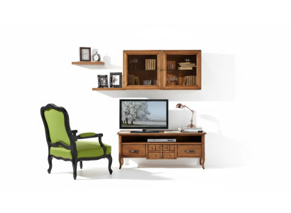 Gruppo parete attrezzata RTV, mobile TV basso, supporto TV moderno marrone, set per soggiorno.