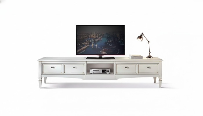 Soggiorno Stand Mobili rtv Mobile TV Credenza Stile Bianco Lusso Legno