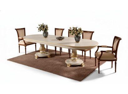 Tavolo da pranzo di lusso ovale bianco tavoli da pranzo in legno mobili italiani Art déco nuovi