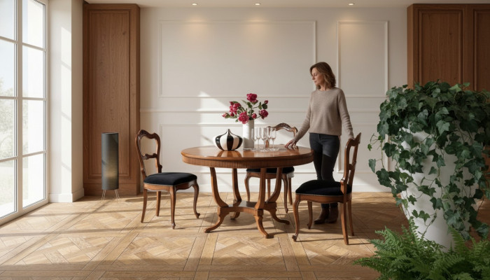 Design Tavolo Rotondo Sala da Pranzo Tondo Marrone Tavoli in Legno Tavolo da Pranzo Sala da Pranzo Nuovo