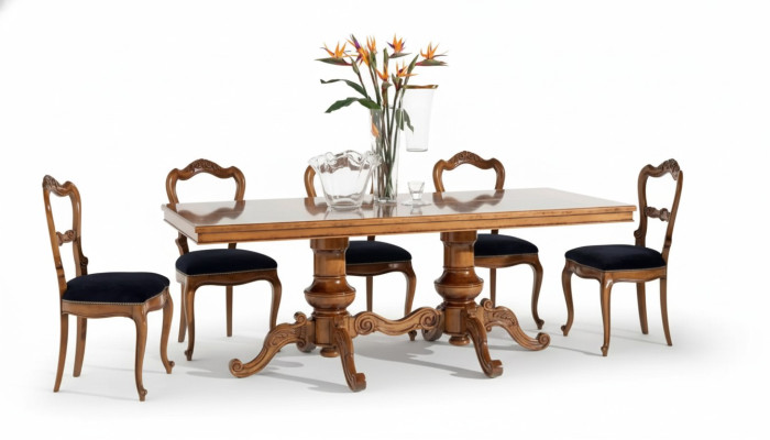 Tavolo da pranzo marrone di lusso in legno rettangolare per sala da pranzo - nuovi tavoli da pranzo