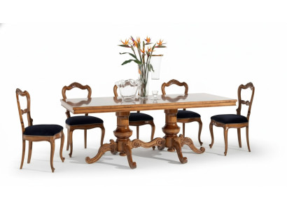 Tavolo da pranzo marrone di lusso in legno rettangolare per sala da pranzo - nuovi tavoli da pranzo