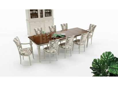 Set da pranzo: tavolo + 8 sedie, set da tavolo, gruppo, set in legno italiano.   Set da pranzo: tavolo + 8 sedie, set da tavolo, gruppo, set in legno italiano.