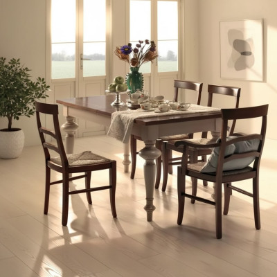 Lusso Tavolo da pranzo classico in legno rettangolare marrone Tavolo da pranzo Nuovo