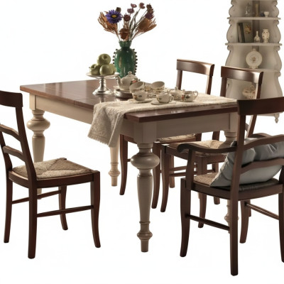 Lusso Tavolo da pranzo classico in legno rettangolare marrone Tavolo da pranzo Nuovo