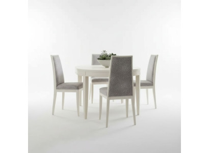 Set da tavolo da pranzo Gruppo Sala da pranzo Tavolo Set 4 sedie in legno 5 pezzi Beige