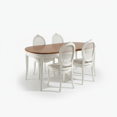 Tavolo da pranzo Set ovale Tavolo da pranzo con 4 sedie Sala da pranzo