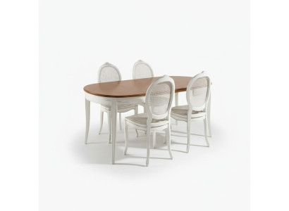 Tavolo da pranzo Set ovale Tavolo da pranzo con 4 sedie Sala da pranzo