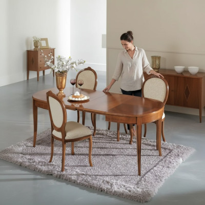 Tavolo da pranzo 4x sedie Sedia Set da pranzo gruppo da pranzo Tavolo marrone set.