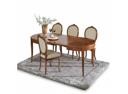 Tavolo da pranzo 4x sedie Sedia Set da pranzo gruppo da pranzo Tavolo marrone set.