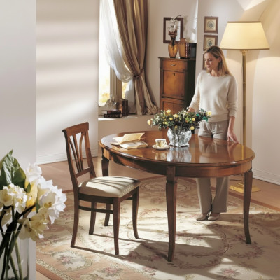 Tavolo da pranzo 4 sedie Classico set da pranzo 5 pezzi ovale