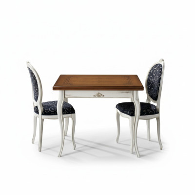 Tavolo da pranzo 4 sedie Set da pranzo Tavolo con set da tavolo bianco nuovo