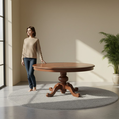 Tavolo da pranzo marrone rotondo design tabelle in legno di lusso classico sala da pranzo nuovo