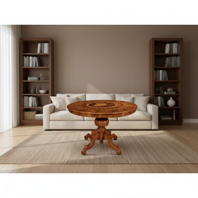 Tavolo da pranzo sala da pranzo marrone rotondo Design classico in legno Mobili di lusso