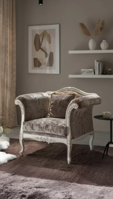 Poltrona 1 posto Divano imbottito Design di lusso Tessuto Grigio Nuovo