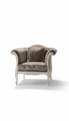 Poltrona 1 posto Divano imbottito Design di lusso Tessuto Grigio Nuovo