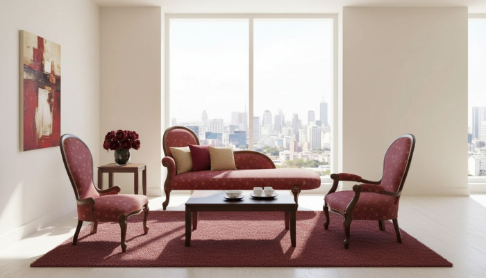 Divano lounge con cuscini classici per sdraiarsi, chaise longue da club marrone nuovo.