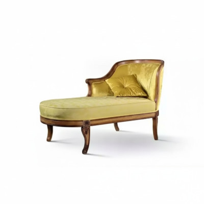 Chaise longue in tessuto Divano Lager Klassiker Giallo Divano Tessile Nuovo