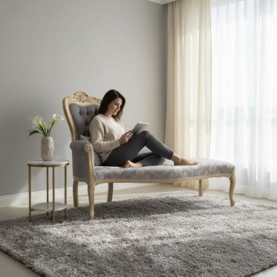 Banca classica per il soggiorno, design poltroncina Chesterfield nuova.