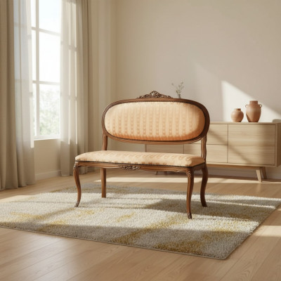 Designer Cuscino sedile Panchina cuscino Sgabello Panchina Legno Stile Marrone