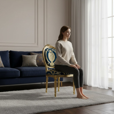 Sedia Oro Sala da Pranzo Moderna Sedie in Legno Design Elegante Nuove