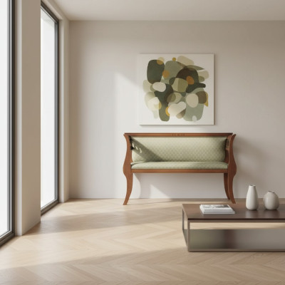 Panchina Classica Design Soggiorno Sedia Imbottita Marrone